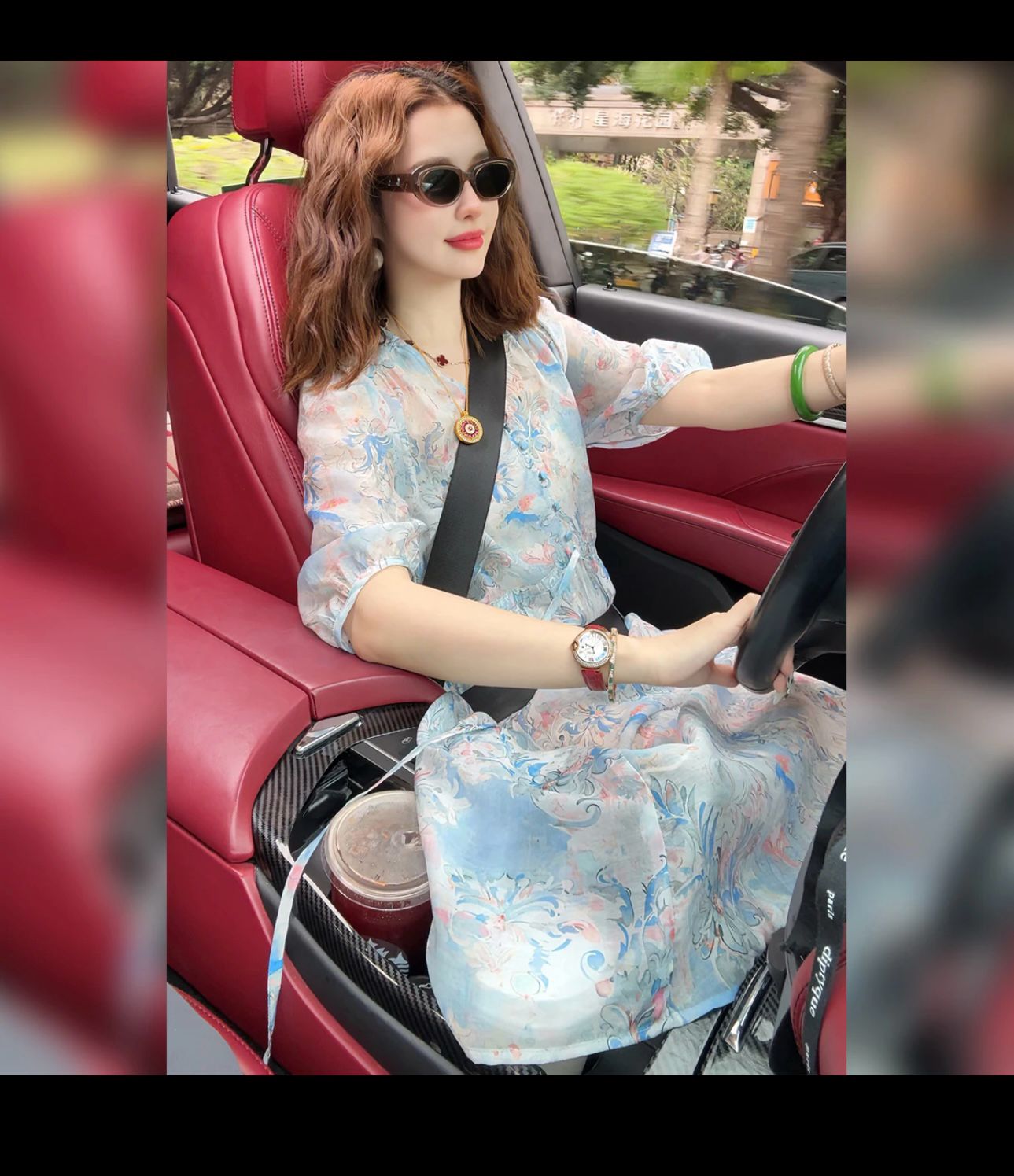 꽃무늬 여성 드레스 2026 새로운 여름 고급 센스 롱 코트 치마