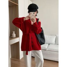 批发露肩撞色假两件针织<b class='q'>连衣裙</b>女2025年秋装新款女装设计感小众毛衣裙