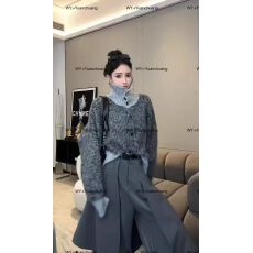 批发2025秋冬新款美式复古宽松慵懒风加厚短款高领针织开衫毛衣<b class='q'>外套</b>