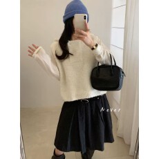 批发韩系新款<b class='q'>女装</b>秋季连帽纯色净版减龄针织马甲女宽松百搭上衣<b class='q'>外套</b>潮