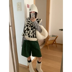 批发圆领针织背心马甲女款2025新款冬外穿时髦洋气美式坎肩无袖上衣女