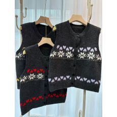 批发<b class='q'>马甲</b>女秋冬新款韩版宽松时尚提花圆领保暖羊毛内搭背心坎肩<b class='q'>马夹</b>潮