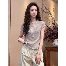 批发独特漂亮气质针织衫上衣女装夏季2026新款洋气减龄复古小飞袖t恤