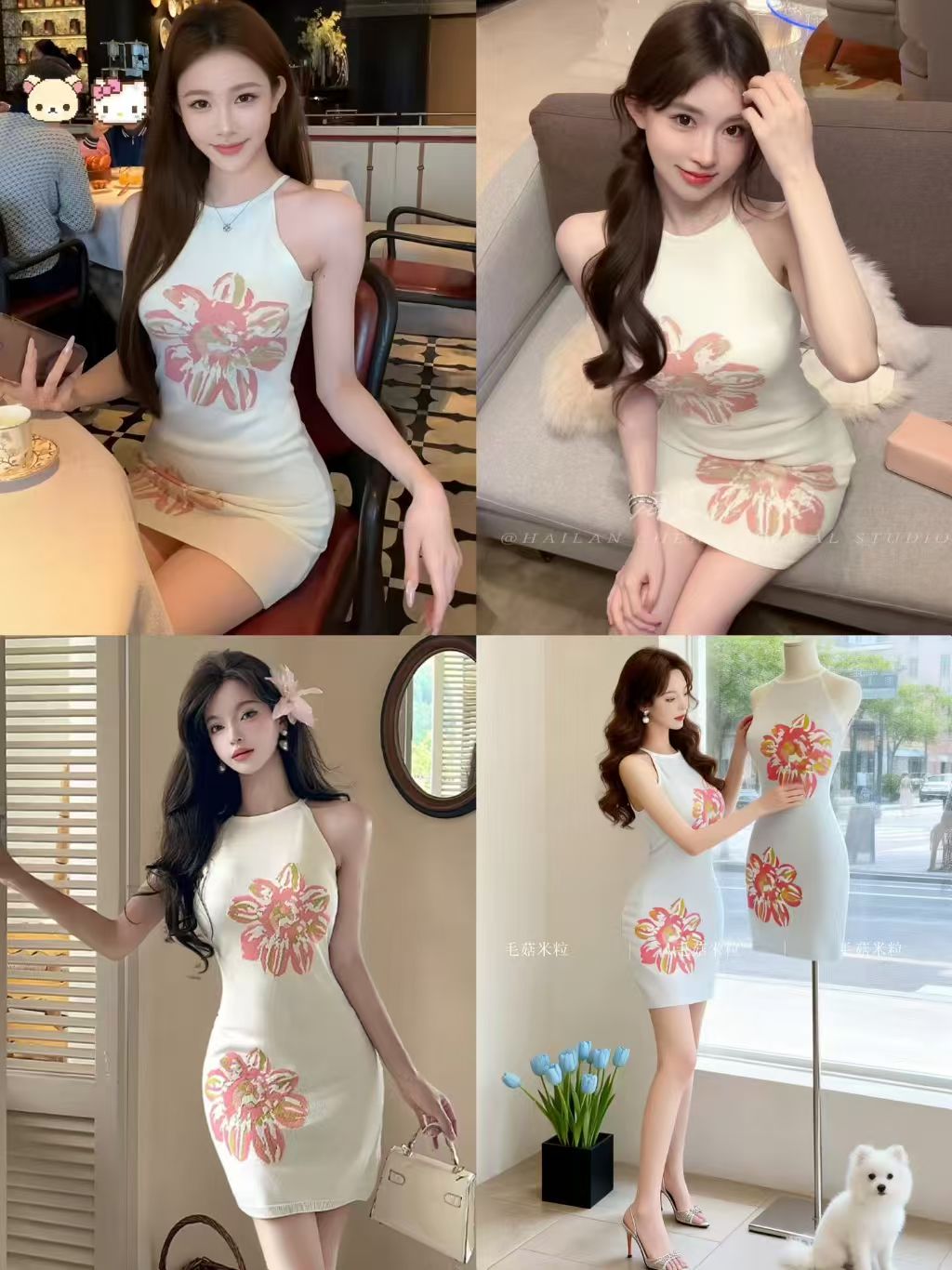 순수한 욕망 바람 미니멀리즘 행침 목 드레스 몸매 가꾸기 민소매 니트 타이트 스커트 품격 민소매 슬립 몸매 가꾸기 슬림해 보이는