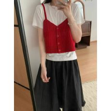批发吊带短背心开衫针织马甲背心女2026春秋新款外穿马夹叠穿毛衣坎肩