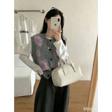 批发<b class='q'>甜美</b>温柔风立体花朵针织背心马甲女秋季新款无袖开衫上衣