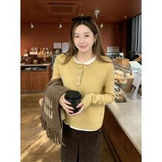 批发圆领半开扣<b class='q'>针织</b>打底衫女秋季新款长袖内搭毛衣宽松百搭上衣