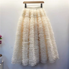 批发2026年春季<b class='q'>蓬蓬裙</b>蛋糕半身裙女重工层层网纱设计A字中长裙