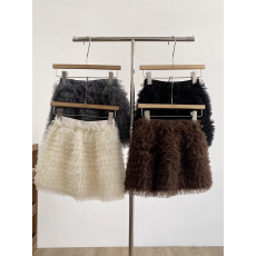 批发2025年秋冬新款韩系时尚甜美网纱设计<b class='q'>蓬蓬裙</b>女松紧腰遮胯防走光裙