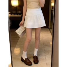 批发实拍 西装百褶裙短裙小个子白色A字半身裙女春夏季<b class='q'>新款</b>百搭灰色裙