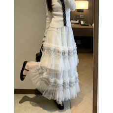 批发实拍 层层网纱仙女风波点蛋糕裙重工超仙温柔半身裙女