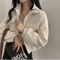 批发有货ins新款时尚百搭韩系纯色复古翻领小个子毛呢<b class='q'>短外套</b>