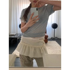 已出 东大门新款叠穿屁帘小清新浪漫百搭遮胯短裙