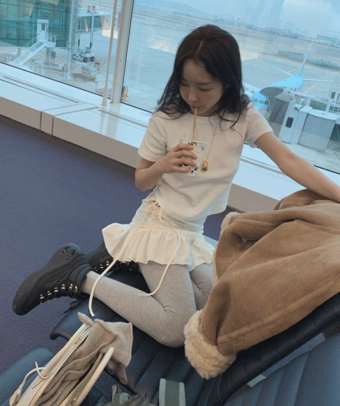 있음 밖으로 동대문 새로운 스택 착용 랩스커트팬츠 작은 청신 낭만주의 다용도 표지 넓적 다리 미니 스커트