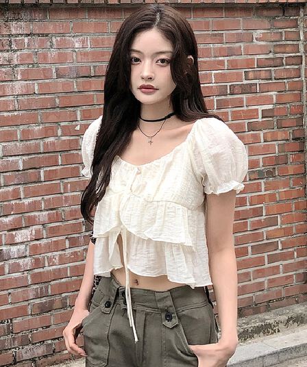 한국 여름 새로운 쉬폰 블라우스 질감 센스 부드러운 바람 나비 넥타이 작은 셔츠 반팔 셔츠 맨위 여성