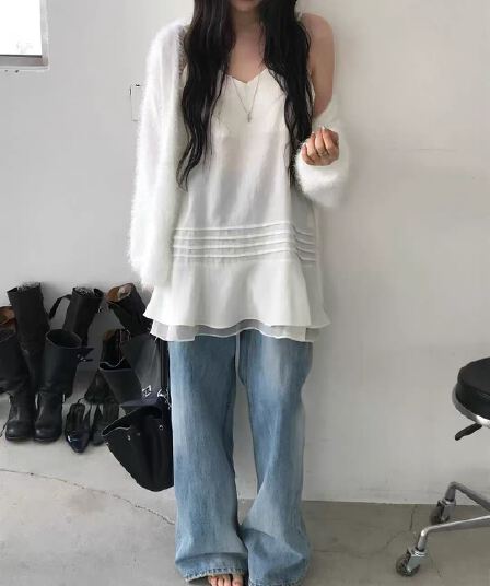 재고 있음 한국 동대문 2026 새로운 한 부서 다용도 프릴 캐미솔
