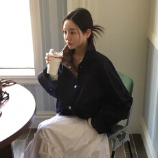 批发有货 韩版chic 撞色领宽松外套