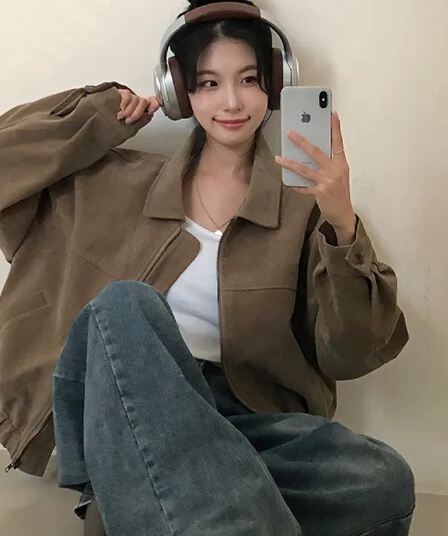 26 가을 겨울 한국 chic 레트로 작은 대중 루즈핏 캐주얼 긴팔 스웨이드 원단 야구 유니폼 재킷 재킷 1239