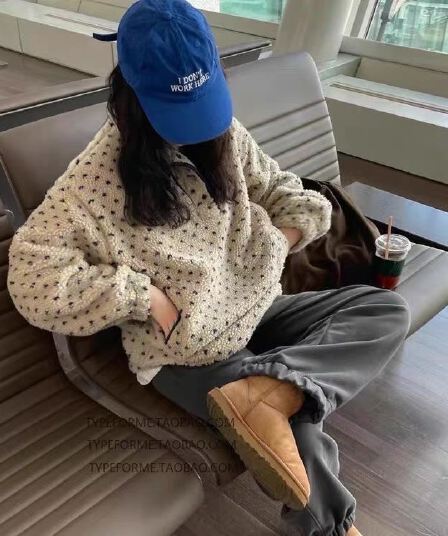 한국 동대문 2026 가을 겨울 한국 스타일 펌프 로프 양털 여성 코트