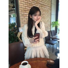批发有货   韩国ins长袖收腰系绳迷你连衣裙