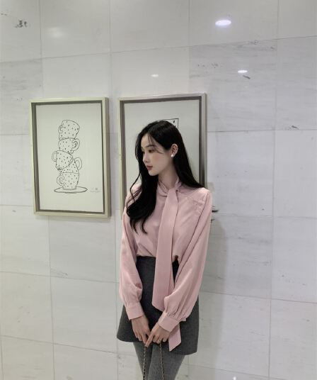 한국 chic 새로운 프랑스식 디자인 센스 레이스업 긴팔 여성 셔츠 슬림해 보이는 다용도 스택 착용 셔츠