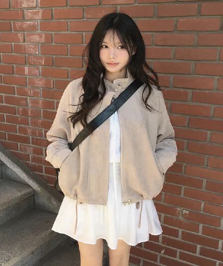 한국 동대문 2026 가을 겨울 스웨이드 스탠드 칼라 재킷 여성 코트