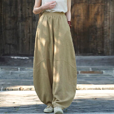 批发2025秋冬新款<b class='q'>棉麻</b>裤子男女同款休闲裤宽松长裤打坐灯笼裤禅修太极