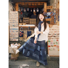 批发云南大理川西新疆旅游穿搭小个子日系慵懒风套装印花半身<b class='q'>裙</b>女春夏