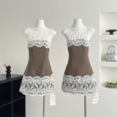 批发Bard Chill辣妹蕾丝连衣裙短裙女春季新款纯欲穿搭生日裙子包臀裙