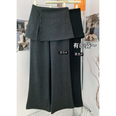 批发常规/加绒真两件纽扣屁帘<b class='q'>休闲裤</b>女百搭显瘦通勤直