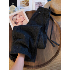 批发加绒加厚抽绳休闲卫裤女松紧