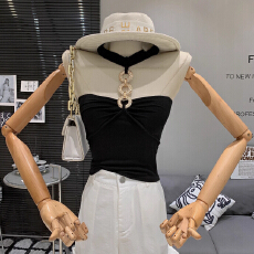 批发金属圆圈挂脖小<b class='q'>背心</b>女夏季性感辣妹外穿短款<b class='q'>露</b><b class='q'>脐</b>上衣修身无