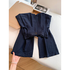 批发实拍 藏青色亚麻西装<b class='q'>裤</b>女夏薄款高腰垂感老钱风休闲<b class='q'>棉麻</b>阔腿<b class='q'>裤</b>子