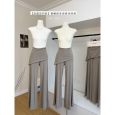 批发赵露思同款 修身高弹休闲<b class='q'>裤</b>女微喇休闲<b class='q'>裤</b><b class='q'>宽松</b>运动通勤