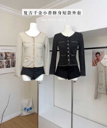 skk store paris 높음 세트 패션 위크 260g 레트로 천 골드 샤오시엔 재킷 절묘한 분장 ~ 중 느슨함