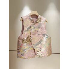 批发轻奢织金国风独特漂亮马甲女2026春季新款立领复古年轻新中式坎肩