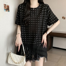批发大码休闲<b class='q'>波点</b>短袖<b class='q'>衬衫</b>女2026夏季遮肚显瘦减龄百搭洋气小衫