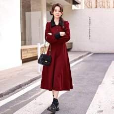 批发时尚新款小香风长袖连衣裙大码胖妹妹收腰显瘦名媛气质高级感裙子