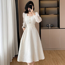 批发大码法式复古赫本风<b class='q'>高档</b>提花<b class='q'>连衣裙</b>女夏季收腰显瘦气质a字长裙子.