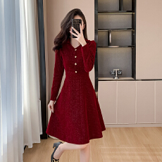 批发有口袋大码闪闪小黑裙名媛气质高级感短裙春秋胖mm显瘦法式赫本风