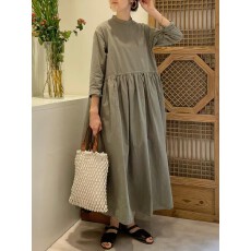 批发2025春新款大码棉质长袖衬衫<b class='q'>连衣裙</b>韩版