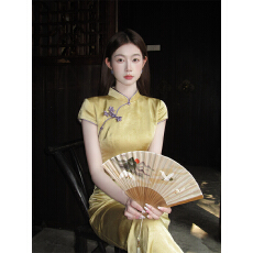 批发新中式国风EIA一尧庐州月气质高级感旗袍连衣裙女夏复古长裙