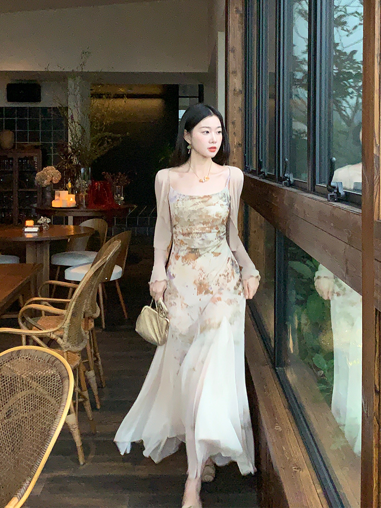 eia 하나 야오 죽은 나무는 봄을 만난다. 예술 감기 레트로 드레스 젠 작은 대중 불규칙 인어 꼬리 진자