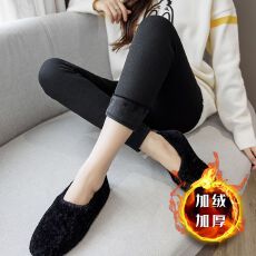 批发实拍2026打底裤<b class='q'>女</b>外穿显瘦秋冬高腰紧身加绒加厚小脚螺纹休闲裤