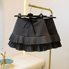 批发实拍毛呢百褶<b class='q'>半身裙</b>女秋冬防走光高腰显瘦包臀a<b class='q'>字</b>短<b class='q'>裙</b>子大码女装