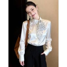 批发法式御姐穿搭轻奢系带衬衫女2026春季新款<b class='q'>通勤</b>高级感显瘦衬衣上衣