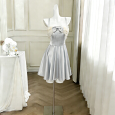 批发Lazy Didi天姿赫本 四色蓬蓬连衣裙 可拆卸纱披肩