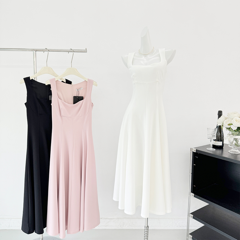 barbchill 여름 암호 슬립 롱 스커트 드레스 봄 니트 원피스 품격 프랑스식 예복 치마