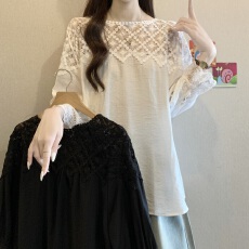 批发设计感镂空衬衫外套女夏季薄款短袖T恤衬衣白色宽松休闲度假上衣