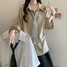 批发大码胖mm肌理感纯色系扣长袖老钱风针织衬衫女修身衬衫质感衬衣夏